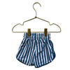 White Bear Blue & White Striped Unlined Swim Suit - Size 3-6 Mo