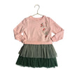 Piccolina Evergreen Graphic Pink Sweatshirt & Green Tulle Dress - Size 4T