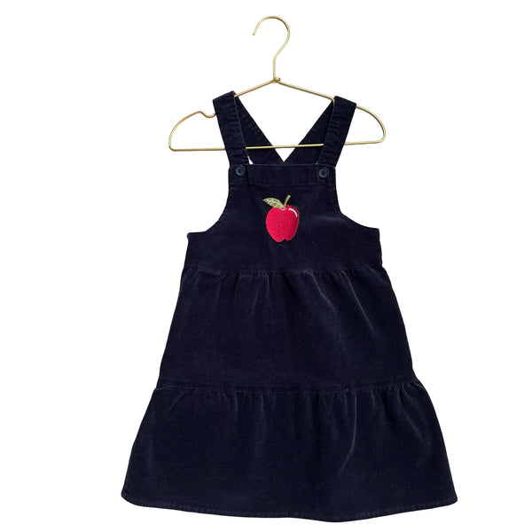 Children's Place Navy Corduroy Apple Overall Dress - Size 5T