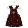 Cynthia Rowley Embroidered Turkey & Leaf Rust Corduroy Overall Dress - 2T