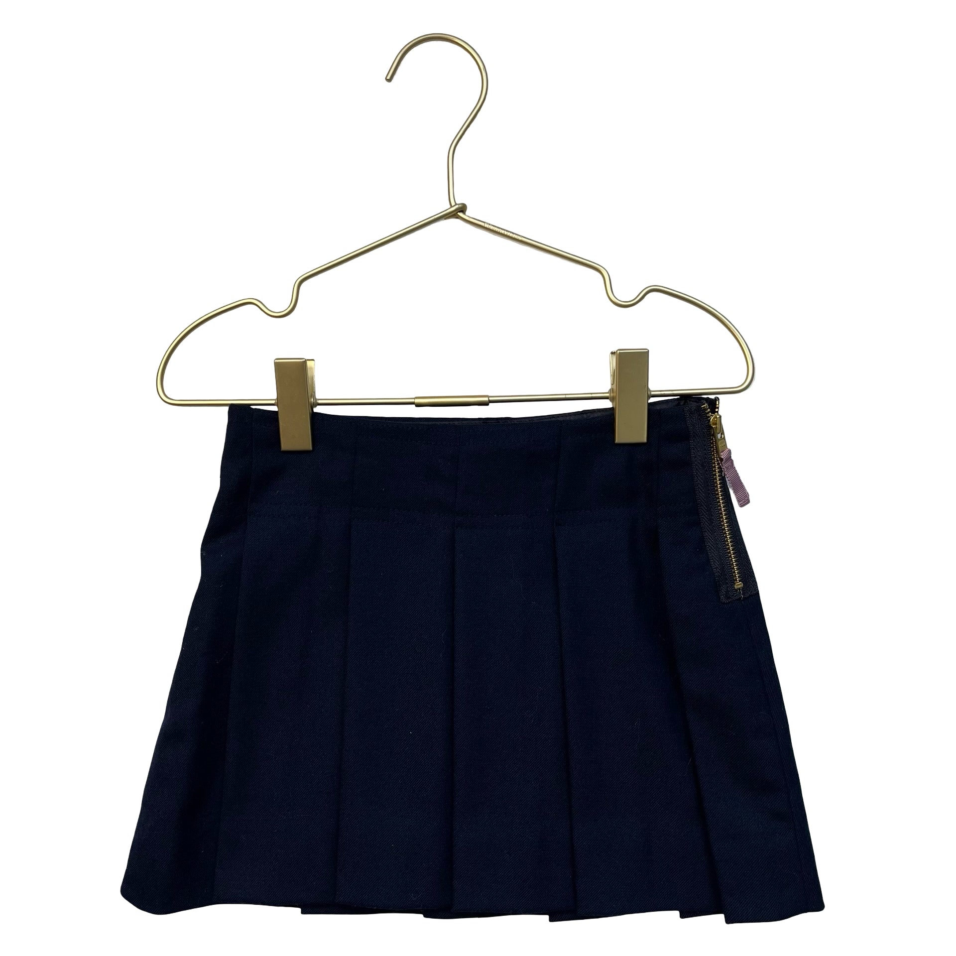 Crewcuts Navy Pleated Wool-Blend Skirt - Size 3