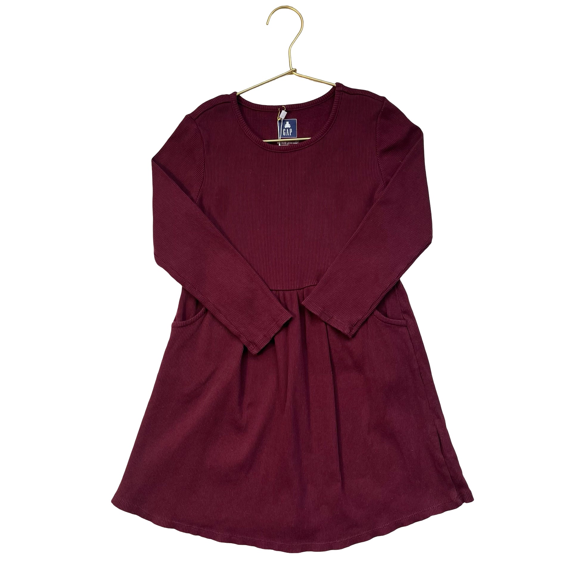 Gap Burgundy Ribbed Long Sleeve Dress - Size 5