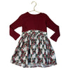 Kate Quinn Burgundy Ribbed & Pomegranate Print Dress - Size 3T