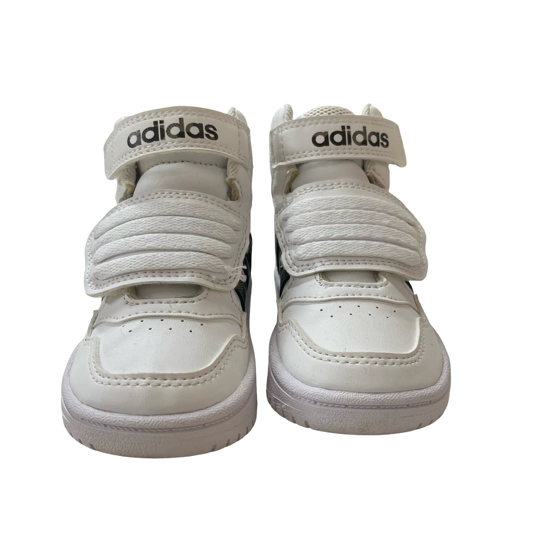 Adidas White & Green Camo High-Top Sneakers - Size 5k