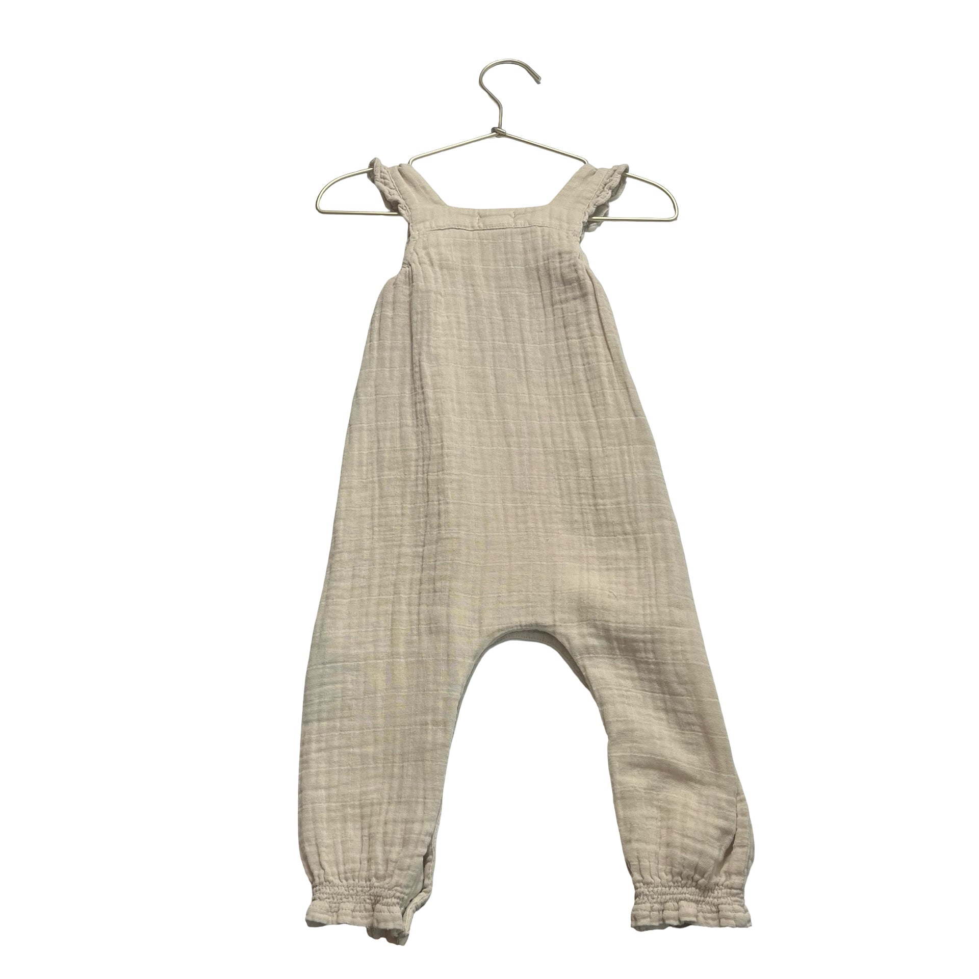 Angel Dear Tan Cottonm Gauze Jumpsuit - Size 18-24 Mo