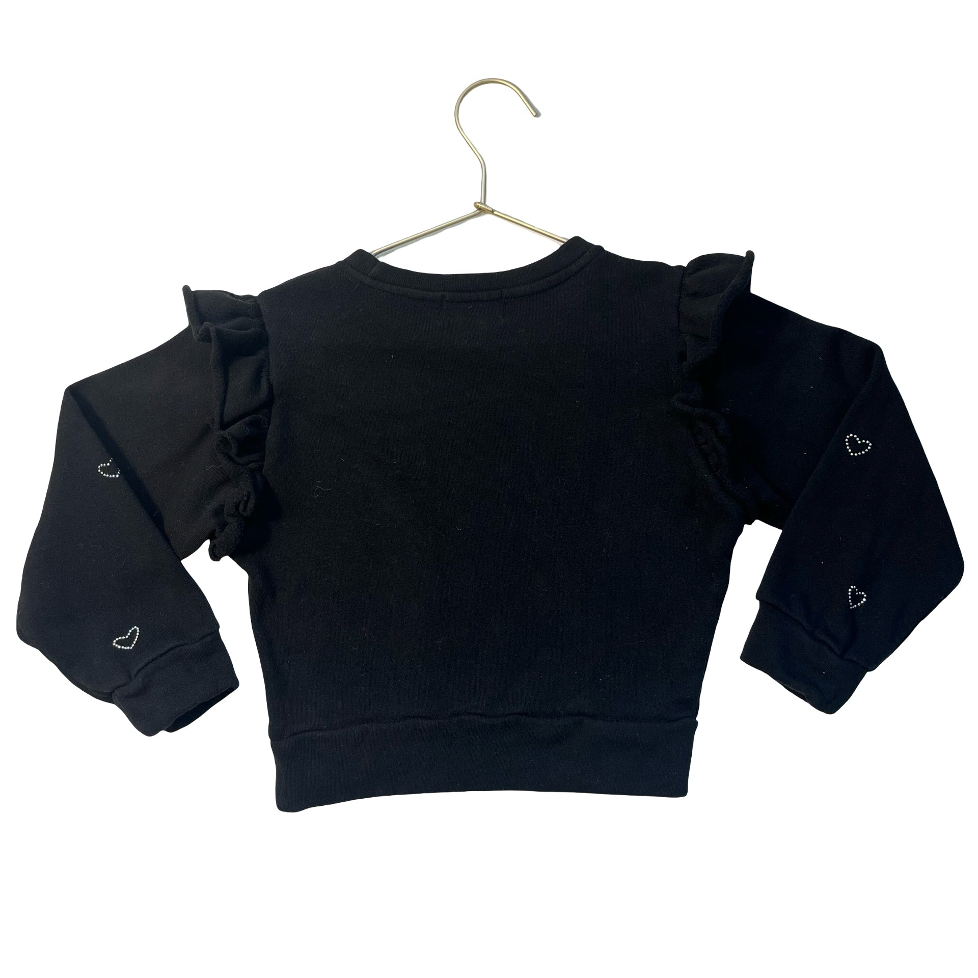 FBZ Flowers by Zoe Black & Rhinestone Heart Sweatshirt - Size 5