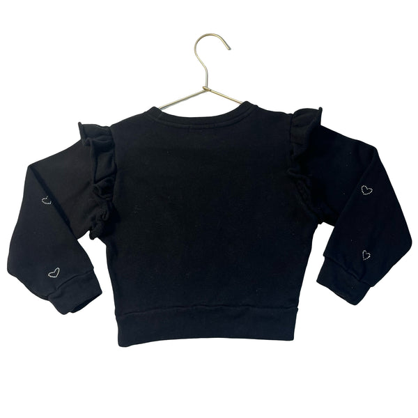 FBZ Flowers by Zoe Black & Rhinestone Heart Sweatshirt - Size 5