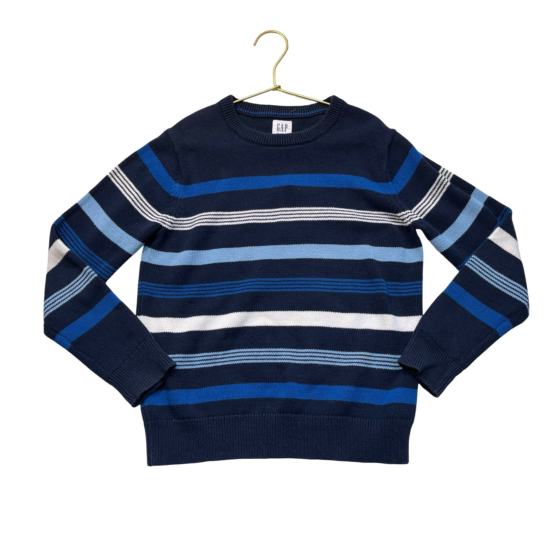 Gap Kids Navy, Blue, Ivory Striped Cotton Sweater - Size M 8