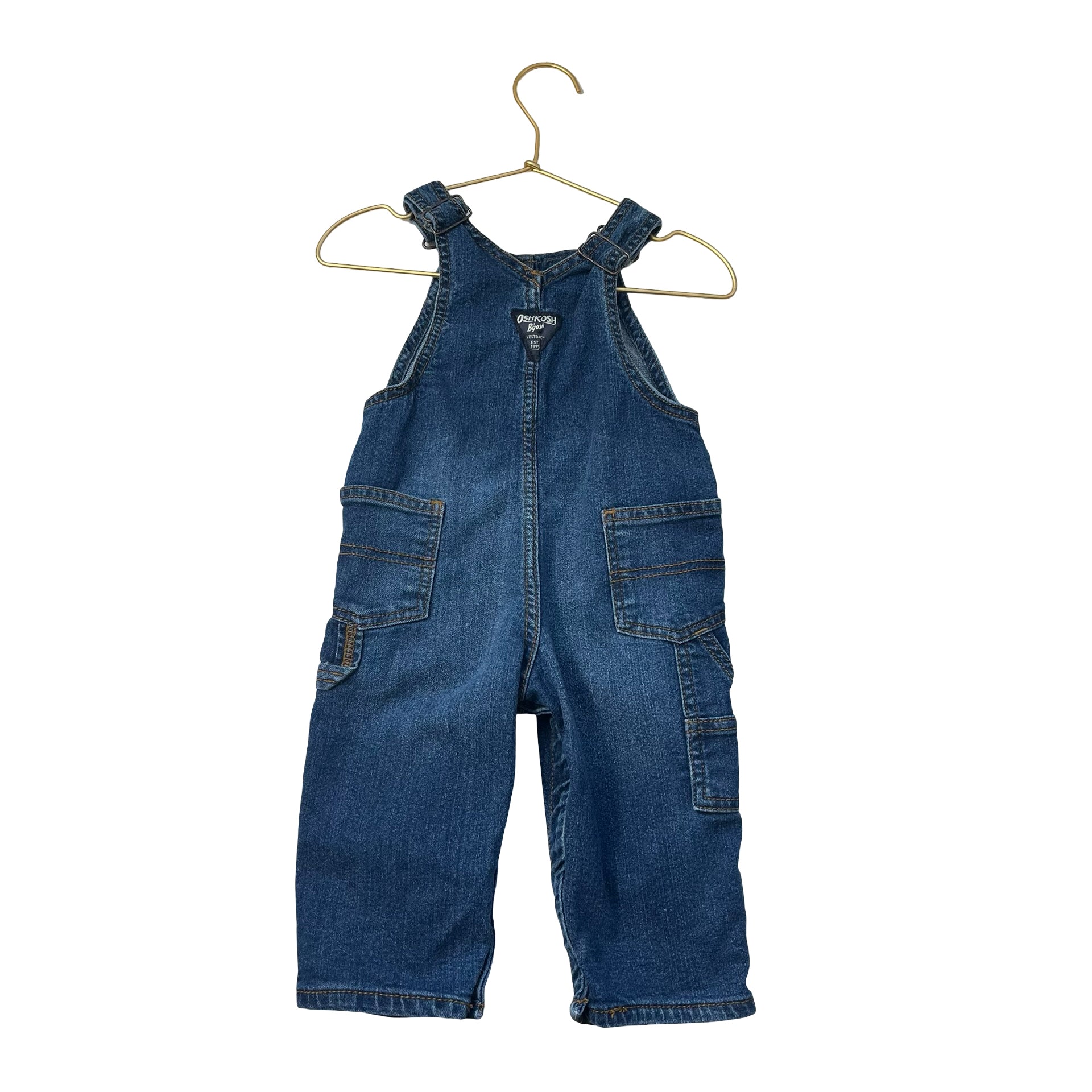 OshKosh Denim Overalls - Size 18 Mo