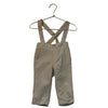 Janie and Jack Tan Linen-Cotton Suspender Pants - Size 6-12 Mo