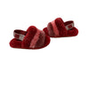 UGG Red Shearling Slippers - Size 8