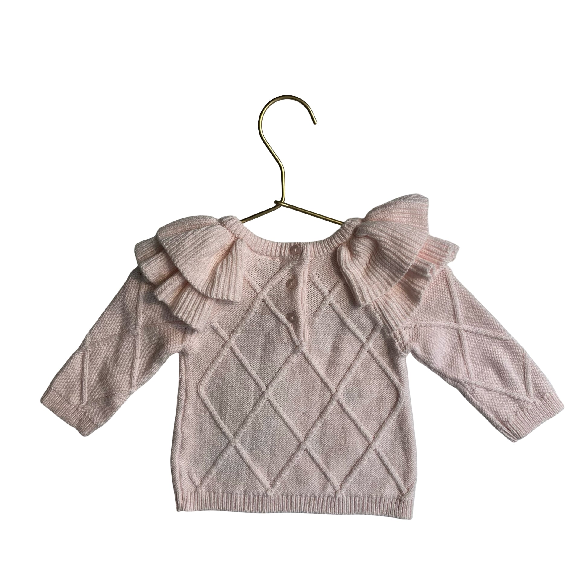 Janie and Jack Pink Embroidered Cherry Sweater - Size 3-6 Mo