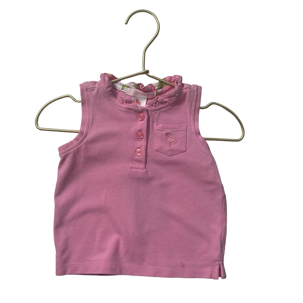 Janie and Jack Pink Henley Shirt - Size 12-18 Mo