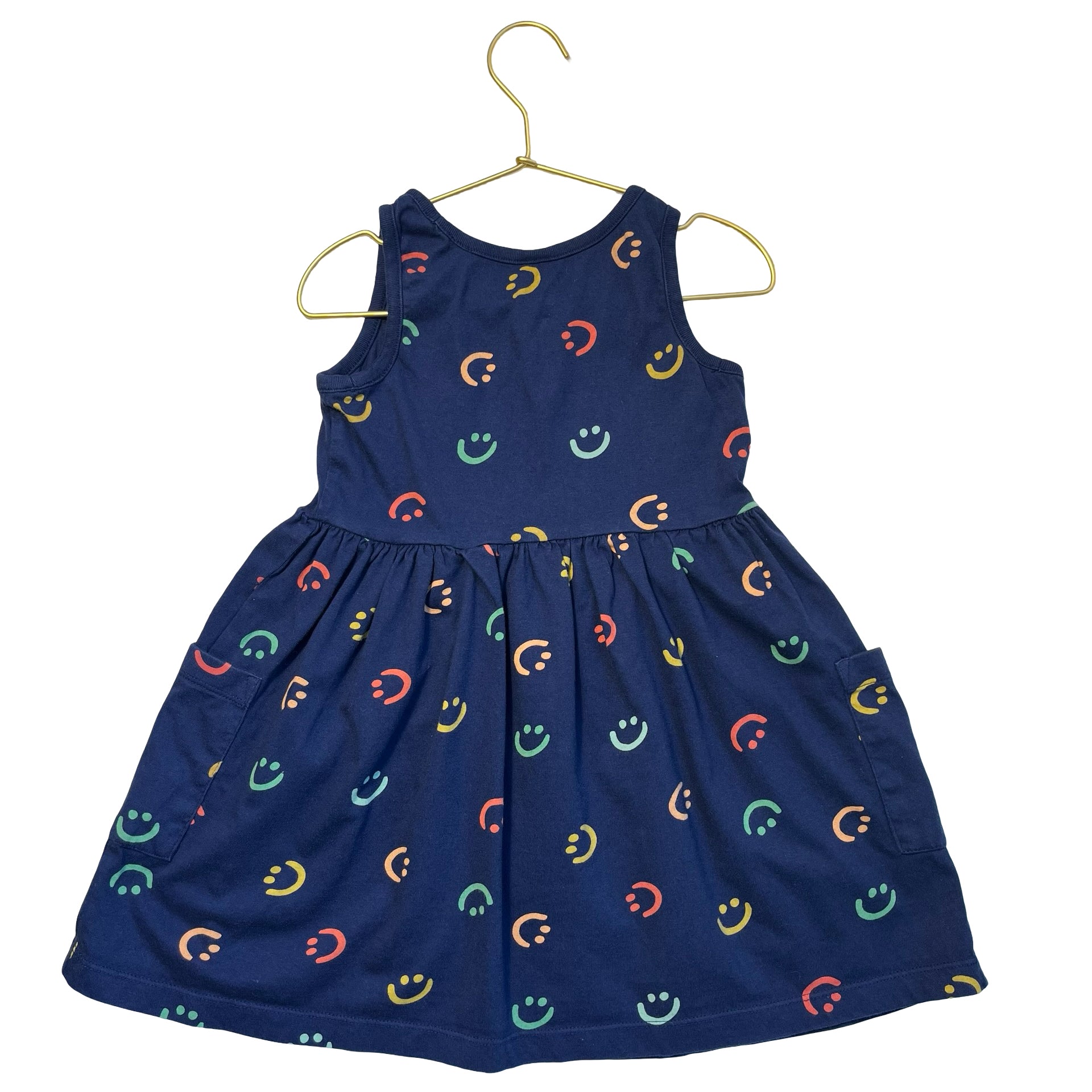 Hanna Andersson Navy Smiley Print Dress - Size 5