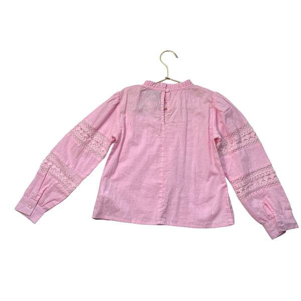 The New Society Pink Lace Insert Blouse - Size 4Y