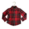 Faherty Red & Black Plaid Flannel Button Down Shirt - Size 3T