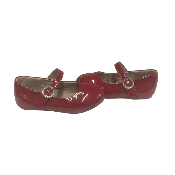 Otter MoMo Red Patent Rhinestone Buckle Mary Janes - Size 9