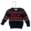 Ralph Lauren Black, Red, White Cotton 'RL' Reindeer Sweater - Size 24 Mo