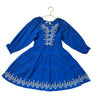 Zara Blue Cotton Gauze Embroidered Dress - Size 6