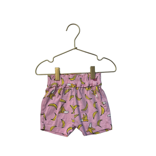 Hanna Andersson Pink Banana Print Shorts - Size 3-6 Mo