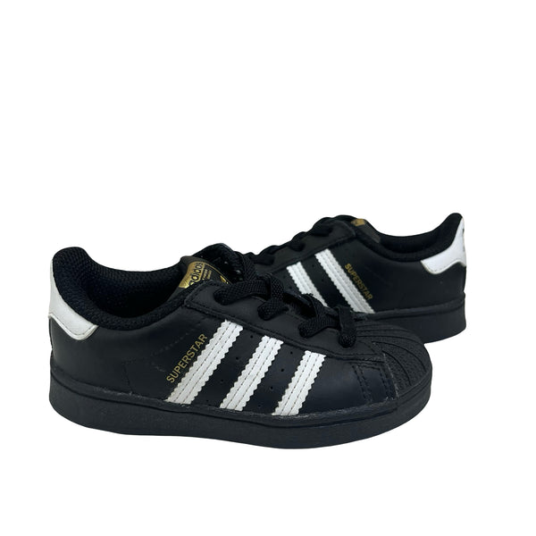 Adidas Superstar Black Sneakers - Size 7K