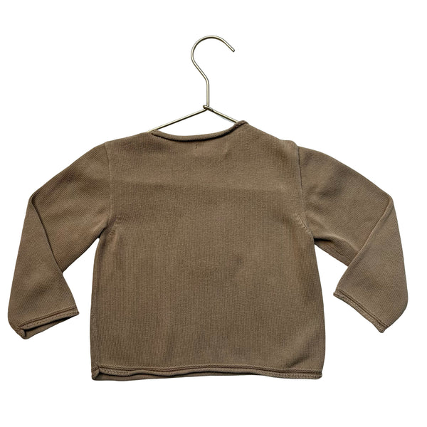 Bonnet a Pompon Tan Turtle Sweater - Size 2Y