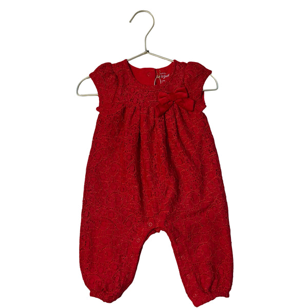 Cat & Jack Red Lace One-Piece Jumpsuit - Size 6-9 Mo