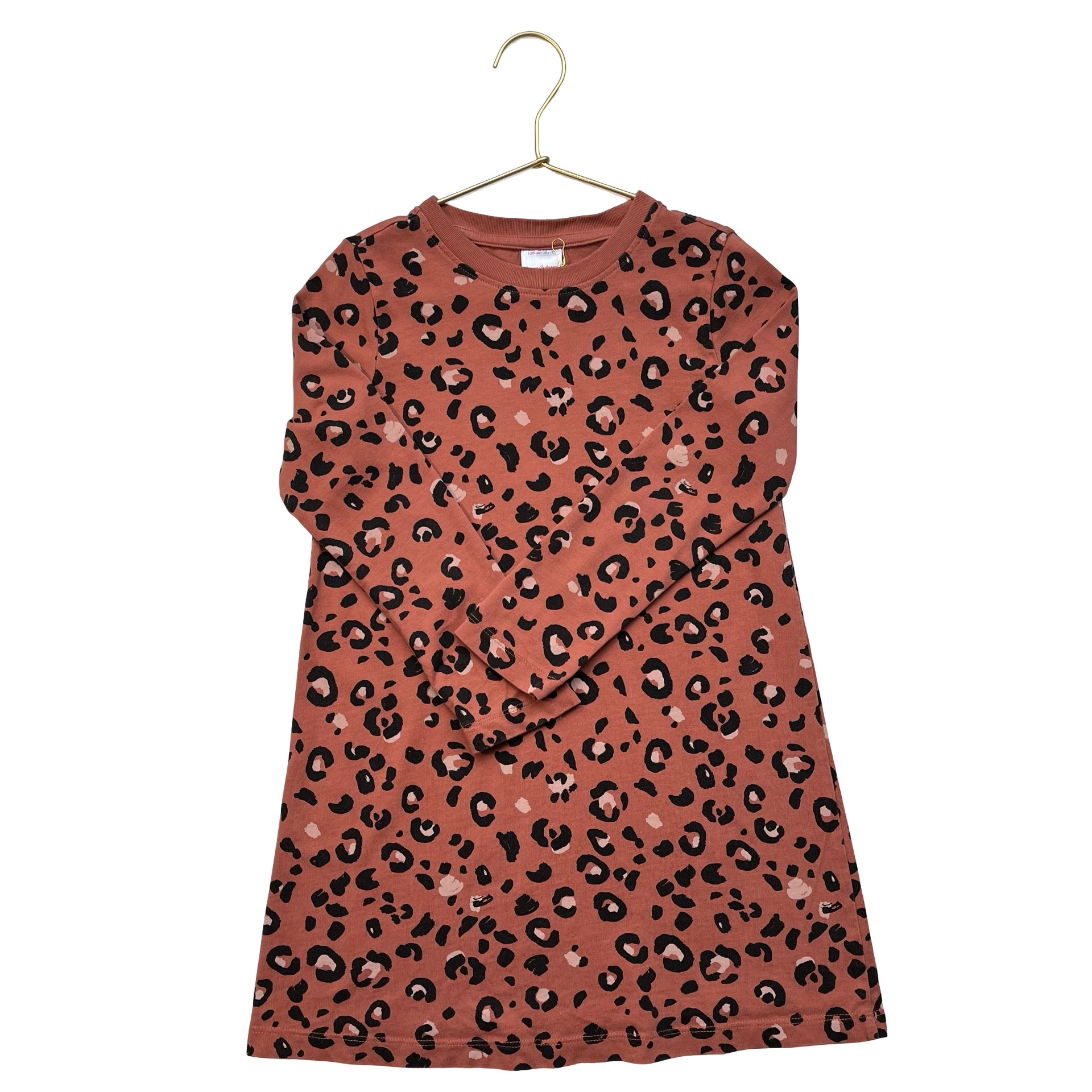 Hanna Andersson Terra Cotta Leopard Print Dress - Size 6-7