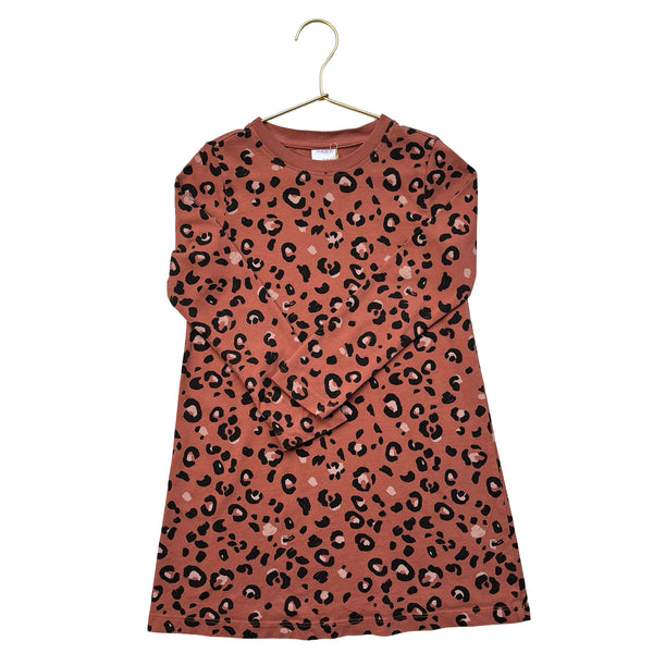 Hanna Andersson Terra Cotta Leopard Print Dress - Size 6-7