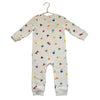 Primary Ivory & Colorful Heart Print One-Piece - Size 12-18 Mo