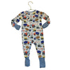 Little Sleepies Construction Truck Print One-Piece PJS - Size 3-6 Mo