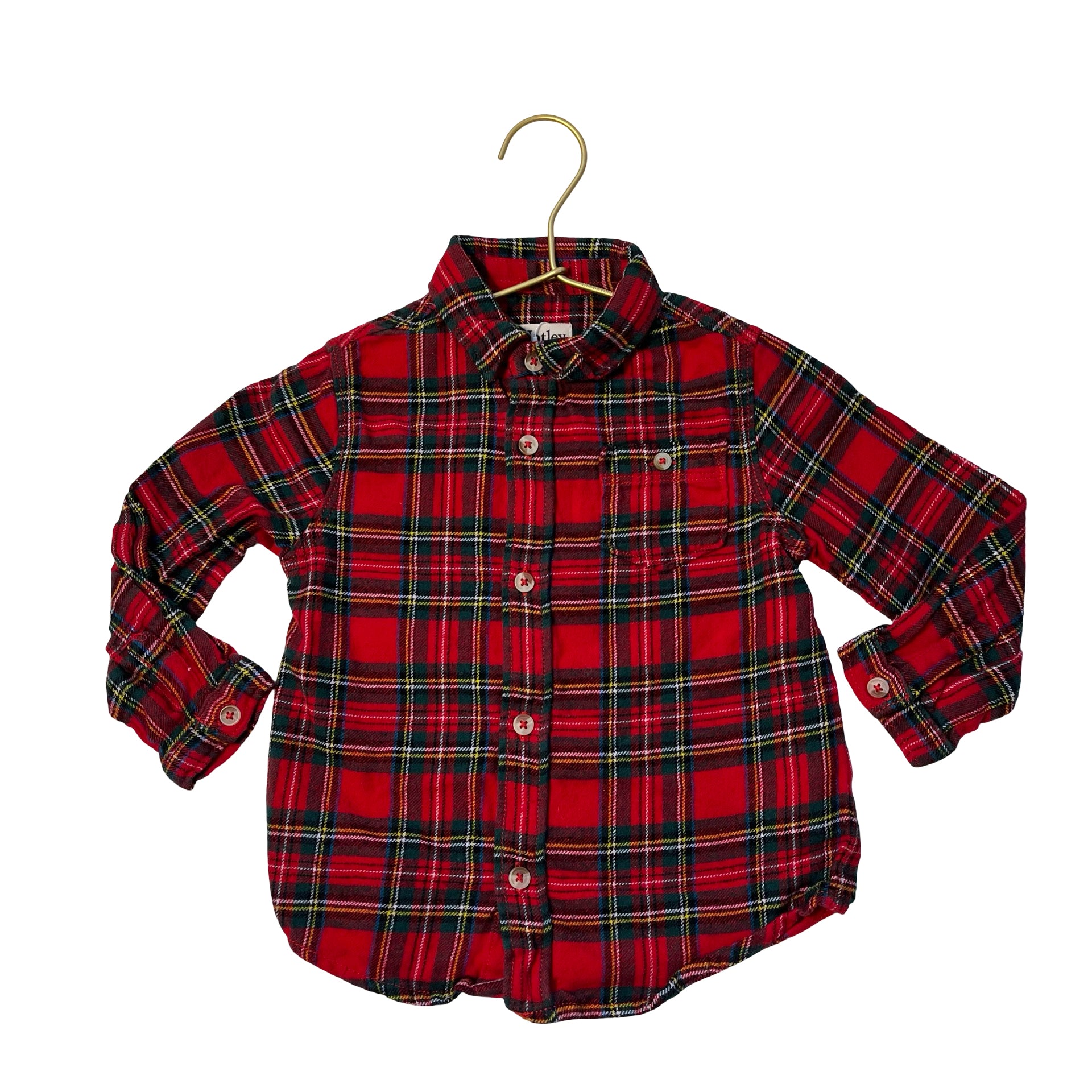 Hatley Red Plaid Flannel Button Down Shirt - Size 3