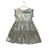 Pink Chicken Silver Metallic Dress - Size 6Y