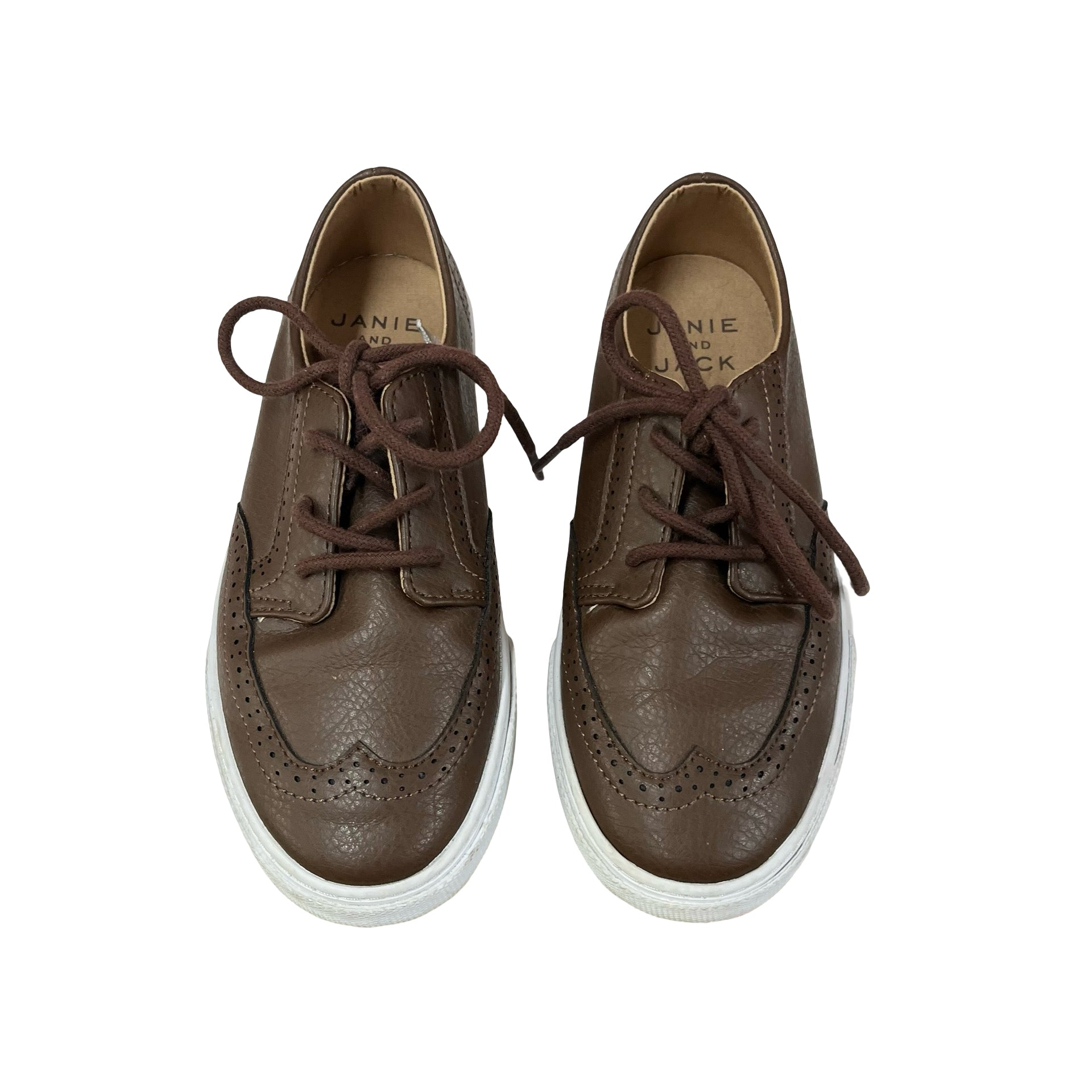 Janie and Jack Brown Wing-Tip Style Sneakers - Size 1 Big Kid