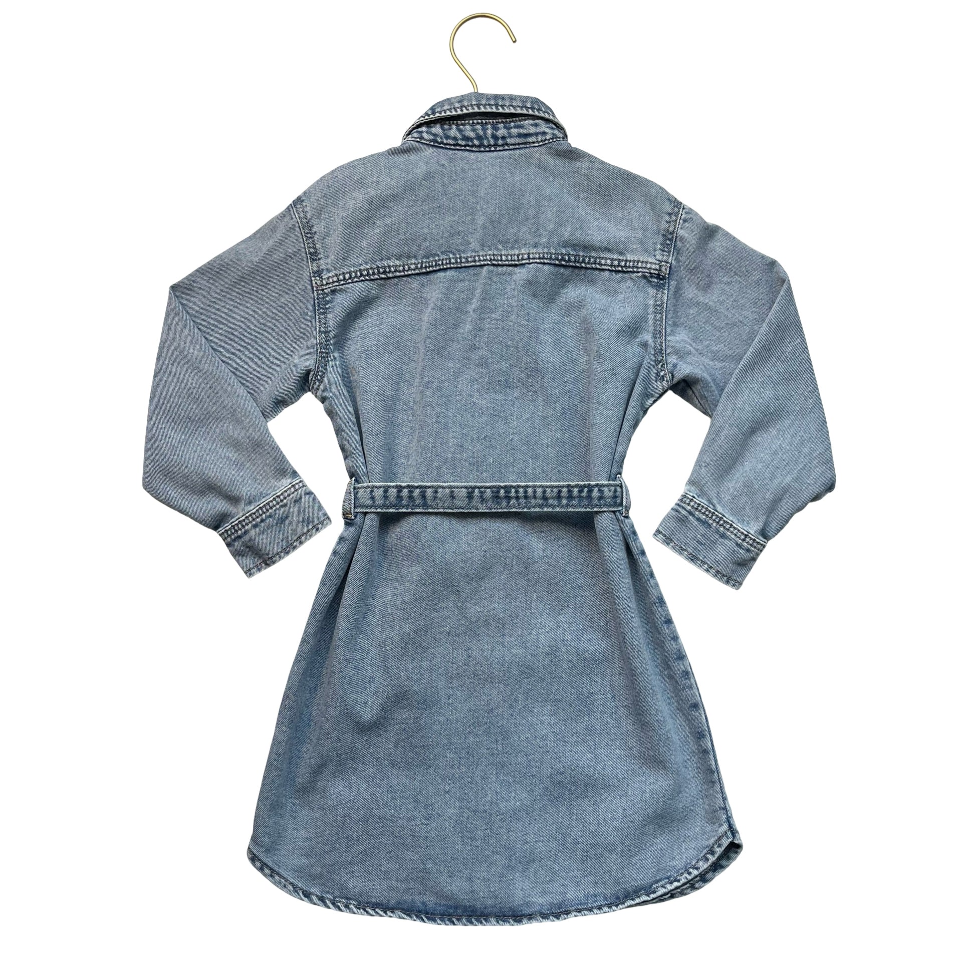 H&M Denim Belted Shirt Dress - Size 5T