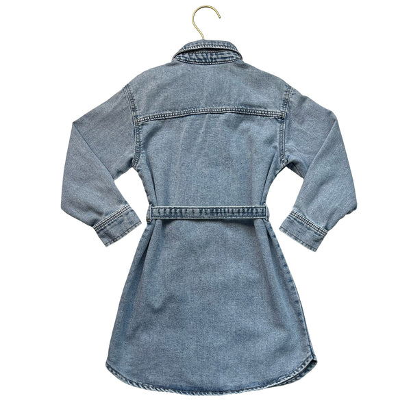 H&M Denim Belted Shirt Dress - Size 5T