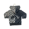 Little Mish Dark Gray Check & Guitar Zip-Up Hooded Sweatshirt - Size 12 Mo