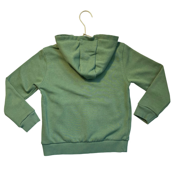 Lacoste Green Zip-Up Hooded Sweatshirt - Size 8