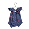 Mer St. Barth Plum & Pink Embroidered Overall Bubble Romper - Size 6-12 Mo