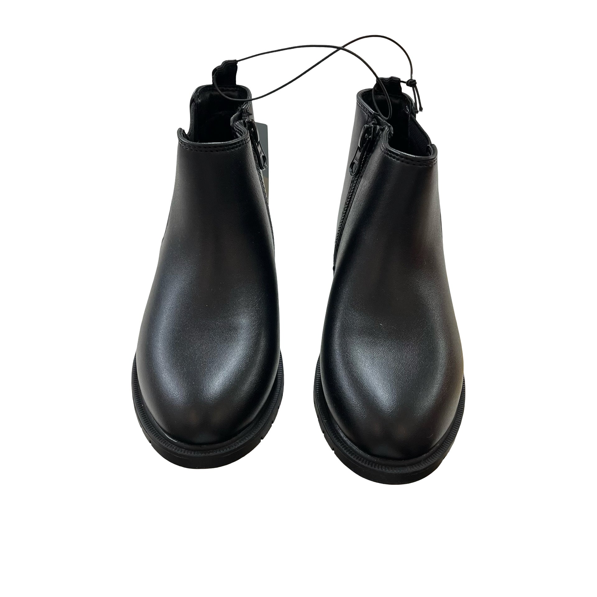 Cat & Jack Black Faux Leather 'Tanner' Ankle Boots New with Tags in Box - 11