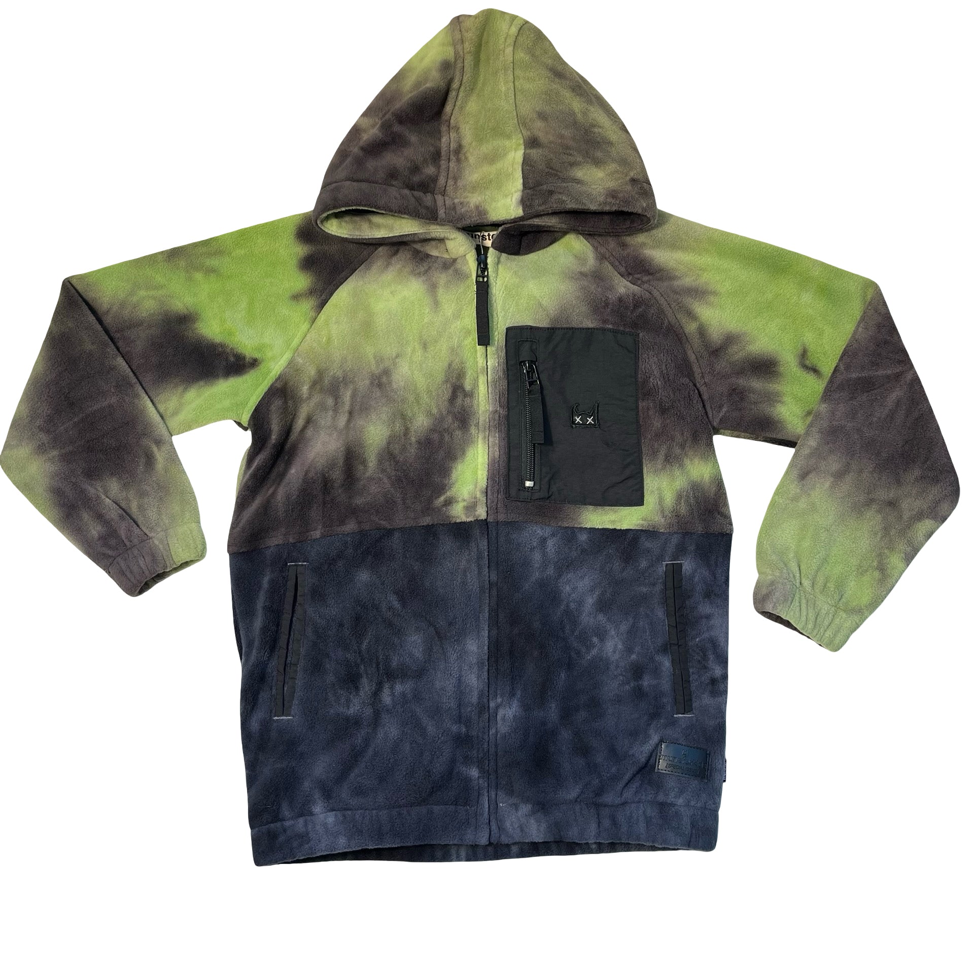 Munster Green & Black Tie-Dye Fleece Hooded Jacket - Size 6