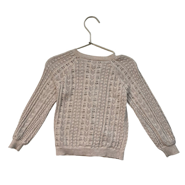 Jamie Kay Tan Open-Weave Cotton Cardigan Sweater - Size 3Y