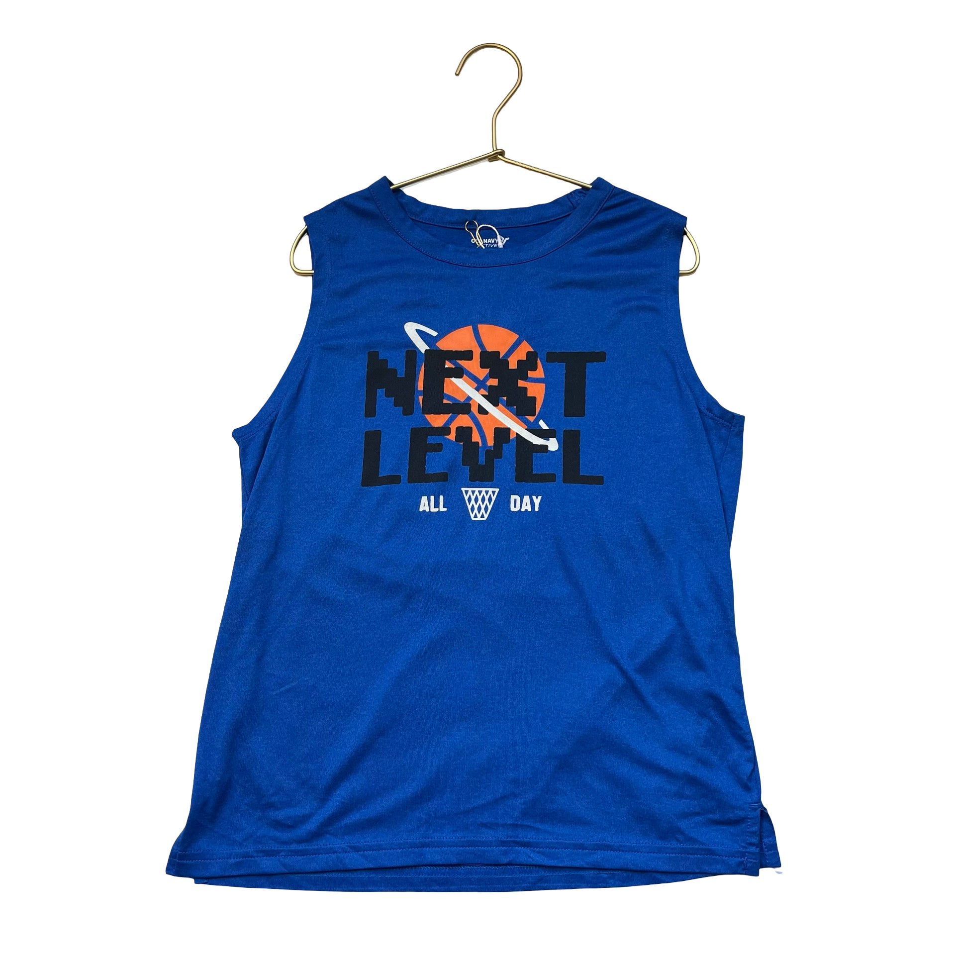 Old Navy Active Blue 'Next Level' Basketball Graphic Athletic Tank - Size S 6-7