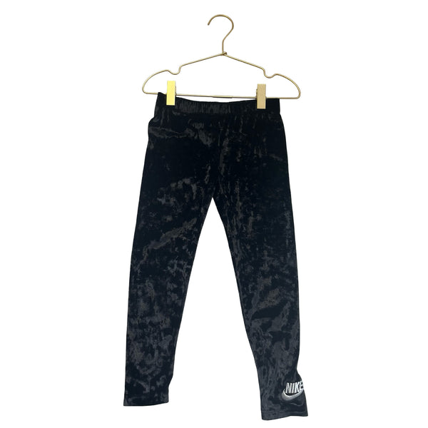 Nike Black Crushed Velvet Leggings - Size 6