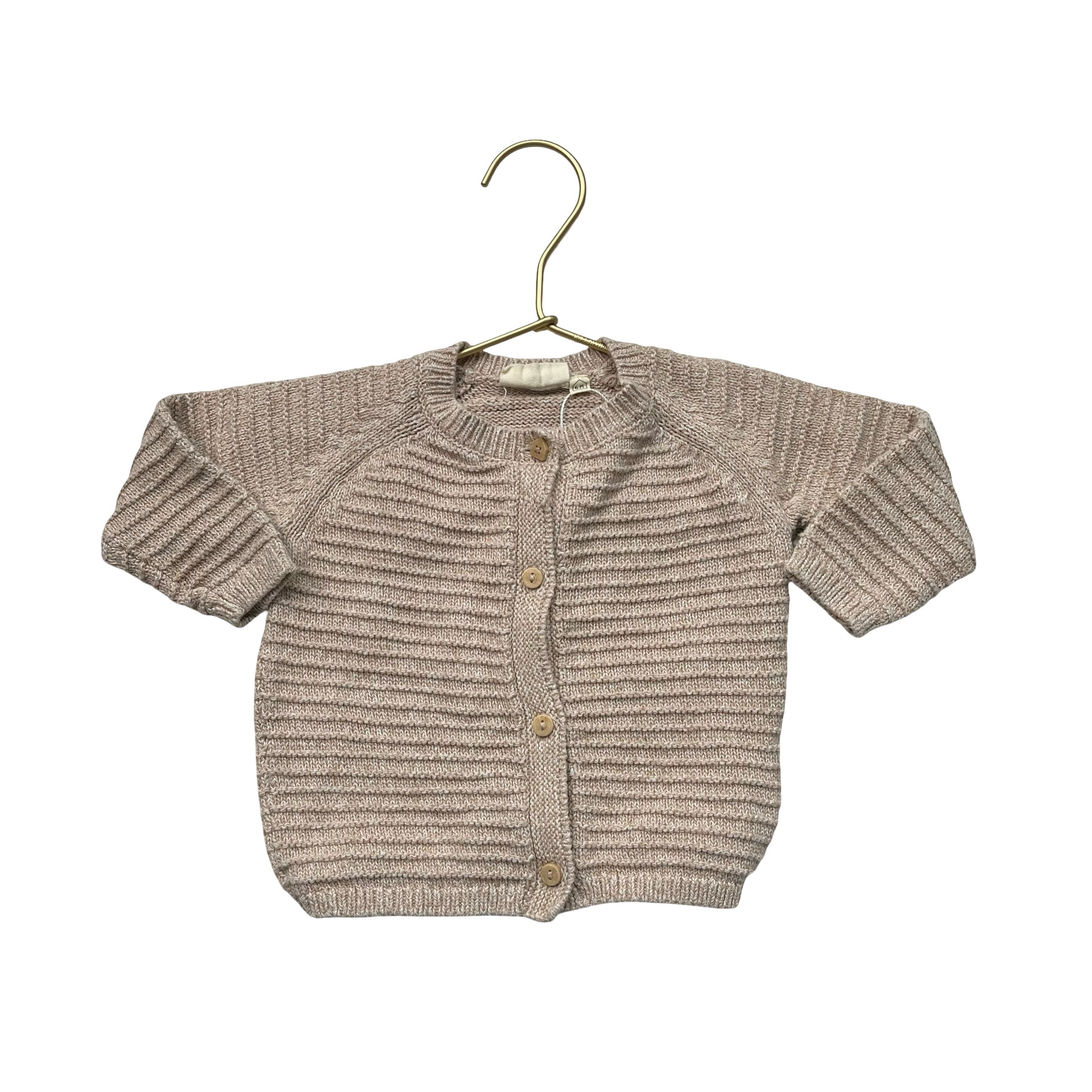 Petite Maison x Nomo Tan Cotton Cardigan Sweater - Size 6 Mo