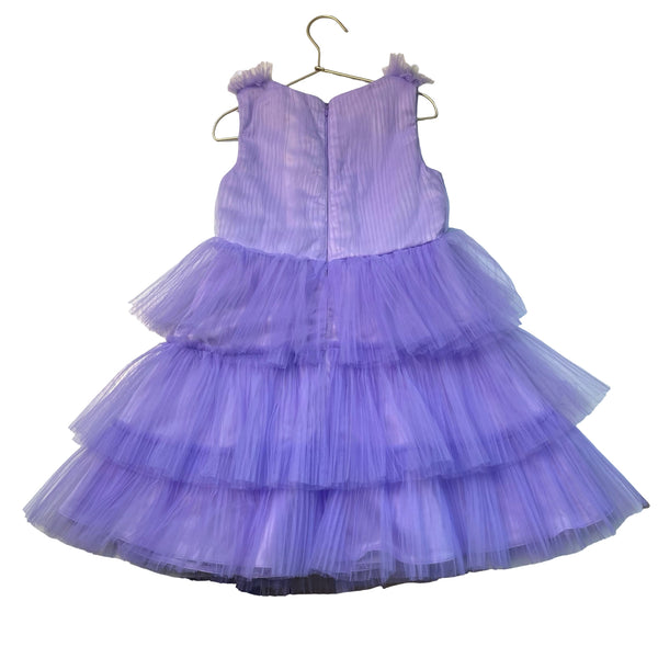 Badgley Mischka American Glamour Lavender Pleated Tulle Dress - Size 6X