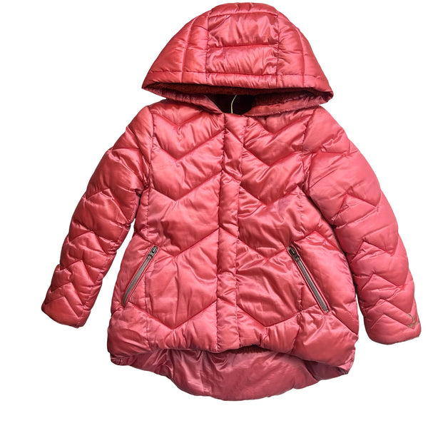 Catimini Faux-Fur Lined Coral Hooded Puffer Jacket - Size 6