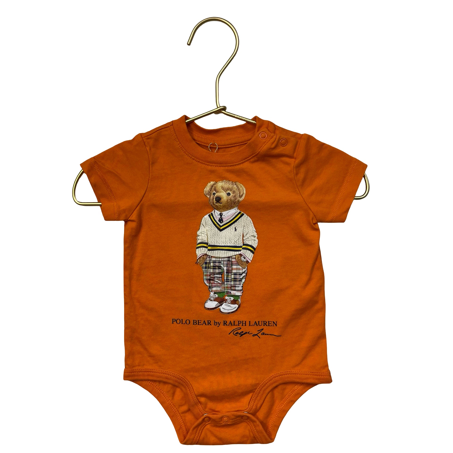 Ralph Lauren Orange Polo Bear Onesie Bodysuit - Size 3 Mo