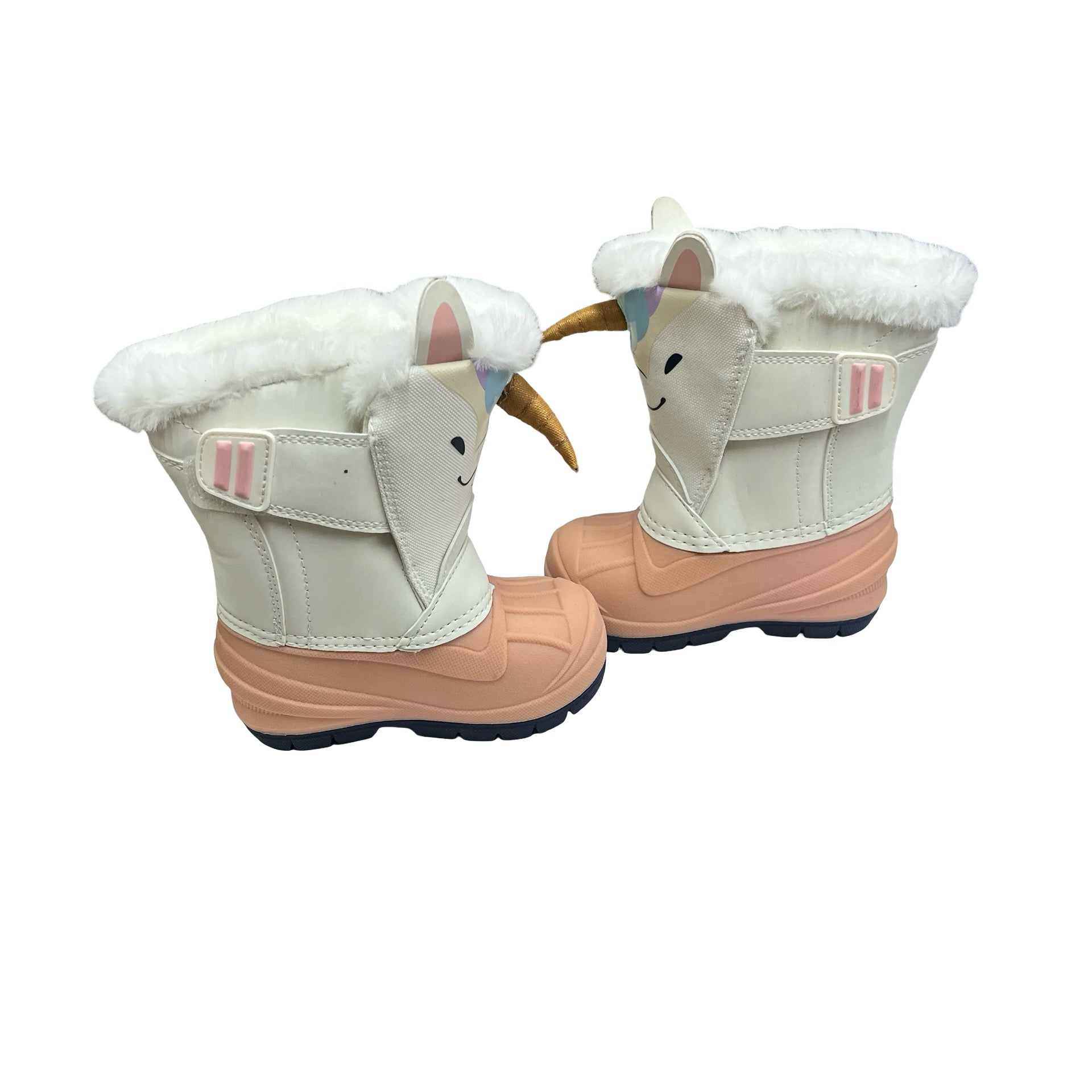 Cat & Jack Ivory & Peach Unicorn Winter Boots - Size 5