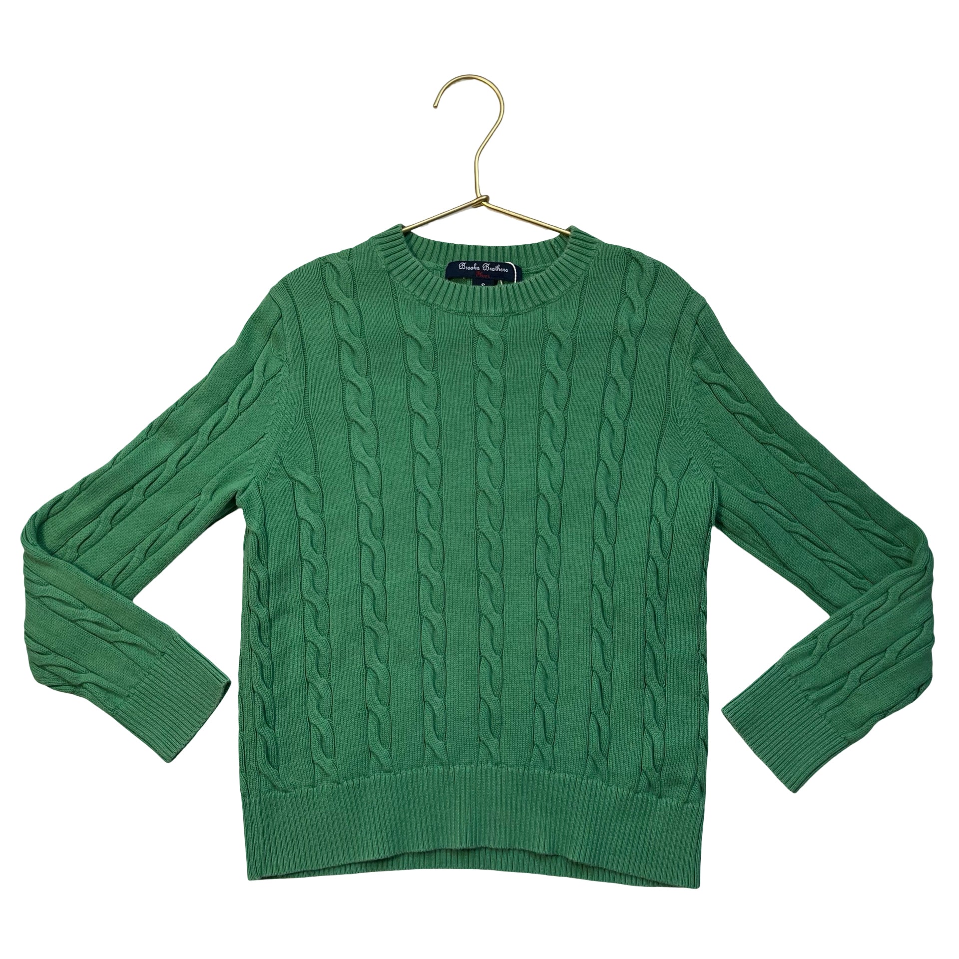 Brooks Brothers Green Cotton Cable-Knit Sweater - Size S 8